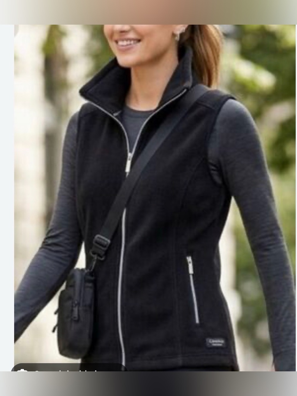 Calvin Klein Black Performance Fleece Vest with Zippers Size Small
